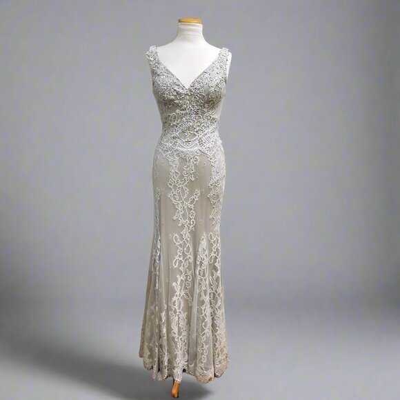 Cameron Blake gray lace dress, size 6, NEW WITH TAGS! - Picture 2 of 6